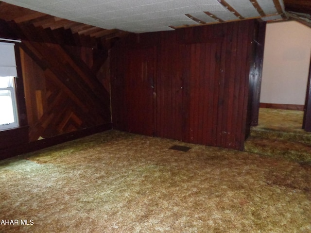 708 Blair St, Hollidaysburg, PA 16648 - interior space with wood walls and carpet floors