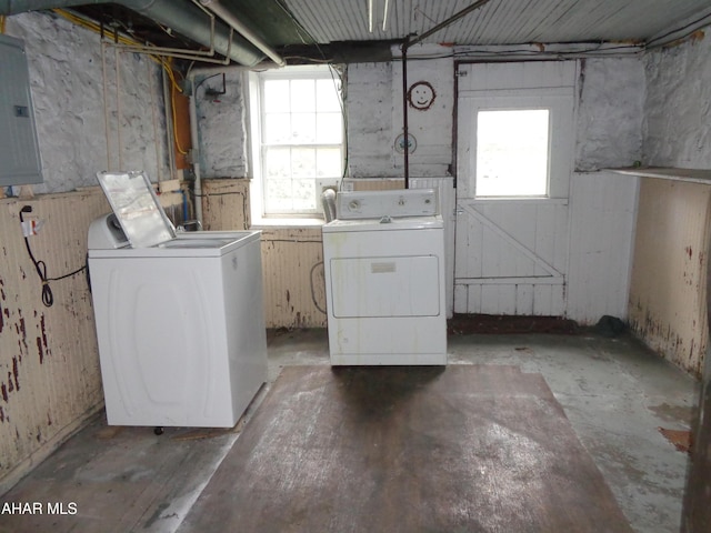 708 Blair St, Hollidaysburg, PA 16648 - interior space with electric panel, washer and clothes dryer, laundry area, and plenty of natural light