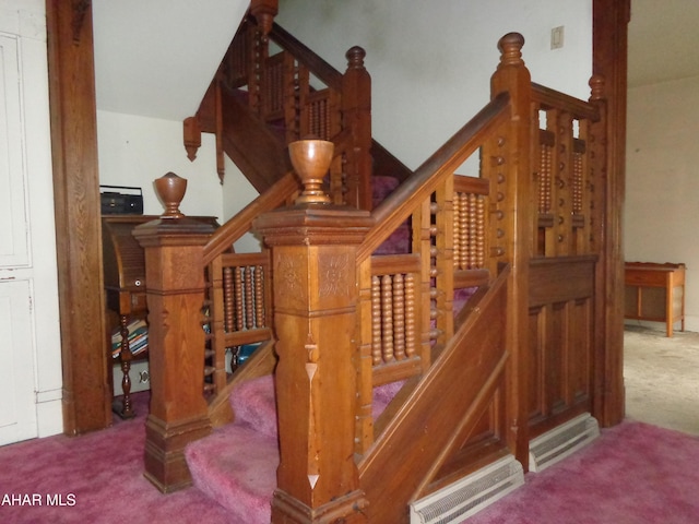 708 Blair St, Hollidaysburg, PA 16648 - stairway with visible vents and carpet flooring