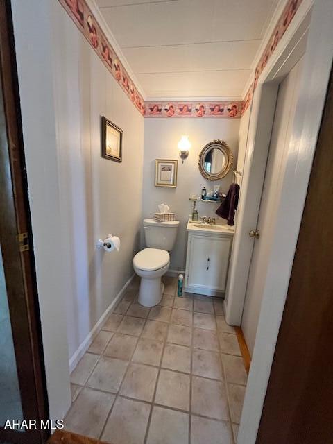 522 Wayne St, Hollidaysburg, PA 16648 - half bath with vanity and tile patterned floors