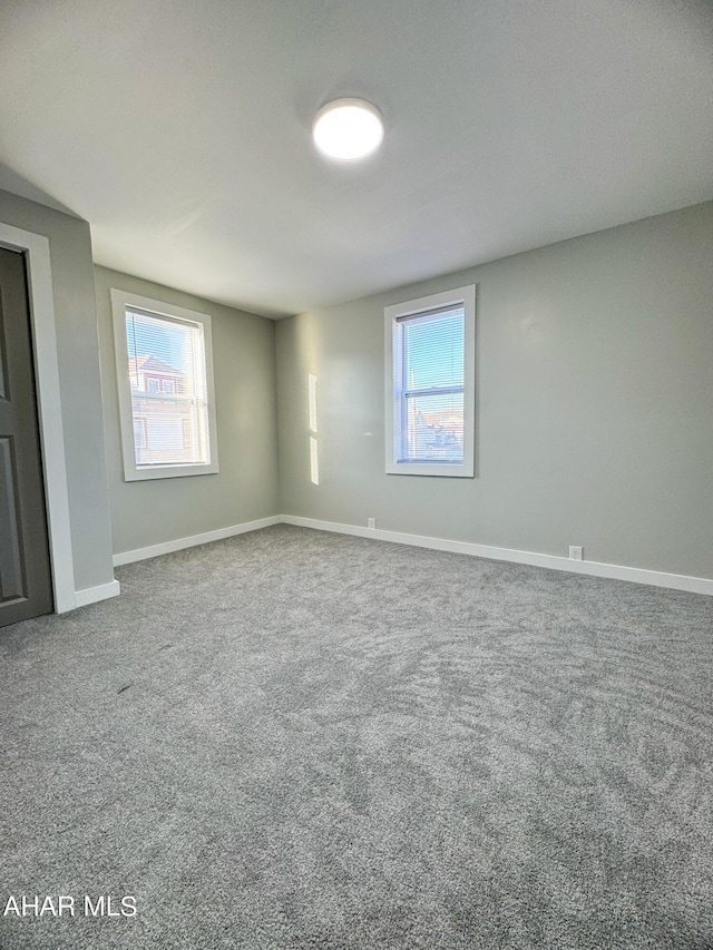 empty room featuring a wealth of natural light and carpet