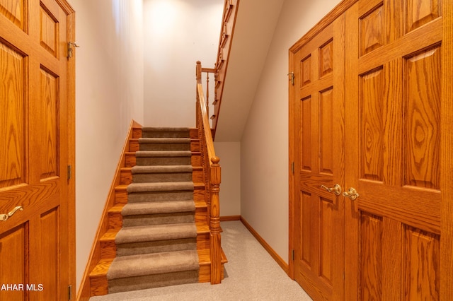 219 Scenic Pine Dr, Hollidaysburg, PA 16648 - stairway with baseboards and carpet flooring
