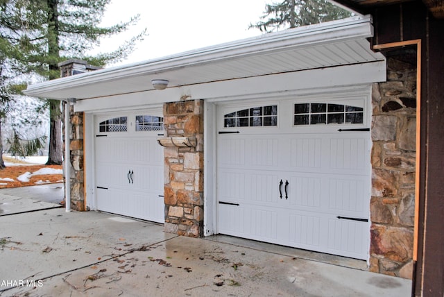 view of garage