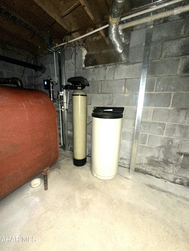 unfinished basement with heating fuel