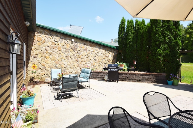 view of patio with area for grilling