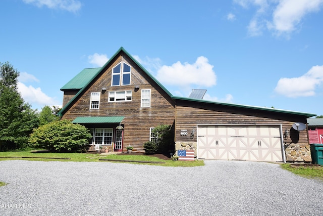 view of front of house with a garage