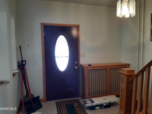 foyer featuring stairs