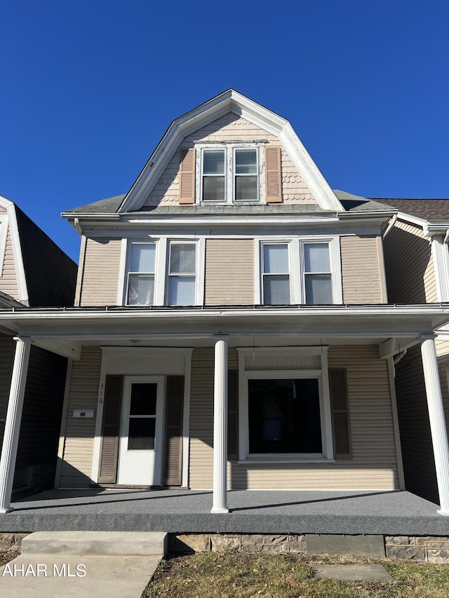 view of front of property with covered porch