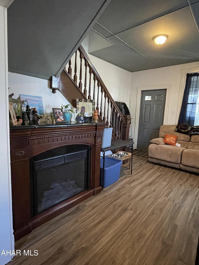 living room featuring hardwood / wood-style floors