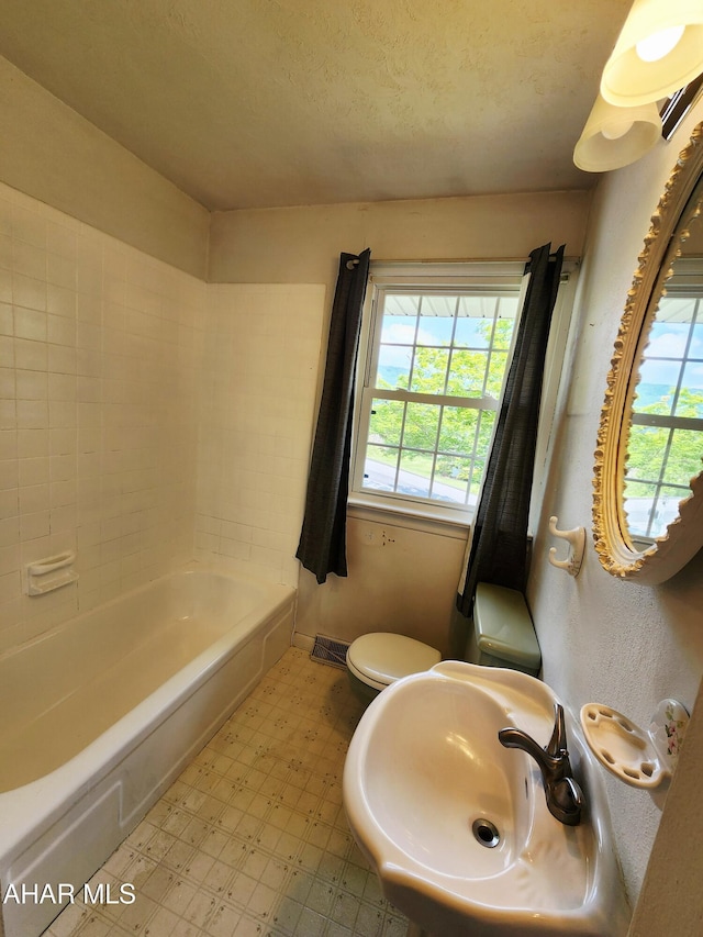 774 Hench St, Bedford, PA 15522 - full bath featuring tile patterned floors, healthy amount of natural light, a bathtub, and a sink
