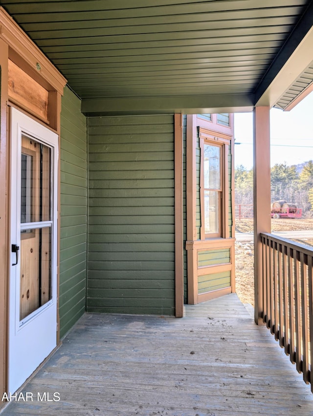 deck with a porch