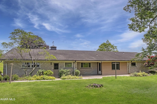 79 Mill Rd, Duncansville, PA 16635 - view of front of house featuring stone siding, a front lawn, and a patio