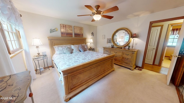 4701 Lynndale Rd, Altoona, PA 16602 - bedroom featuring light colored carpet, multiple windows, and ceiling fan
