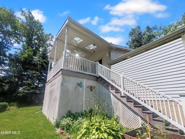 4701 Lynndale Rd, Altoona, PA 16602 - view of home's exterior with stairway and a yard