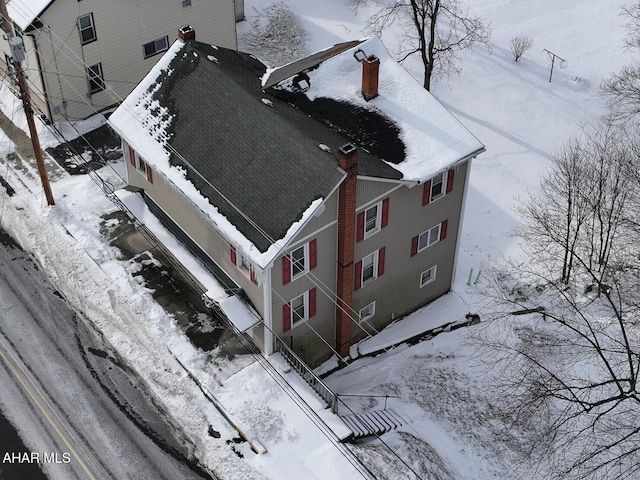 view of snowy aerial view