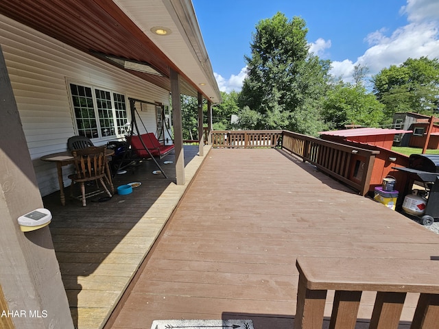 view of wooden deck