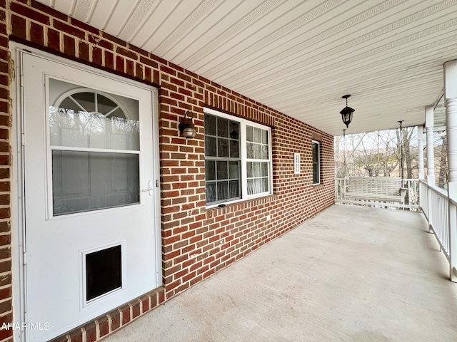 view of patio with a porch