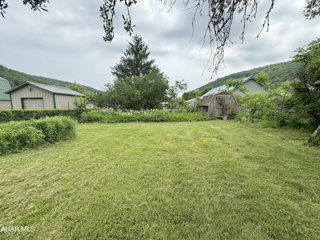 6 B St, Coudersport, PA 16915 - view of green lawn featuring an outdoor structure and a detached garage