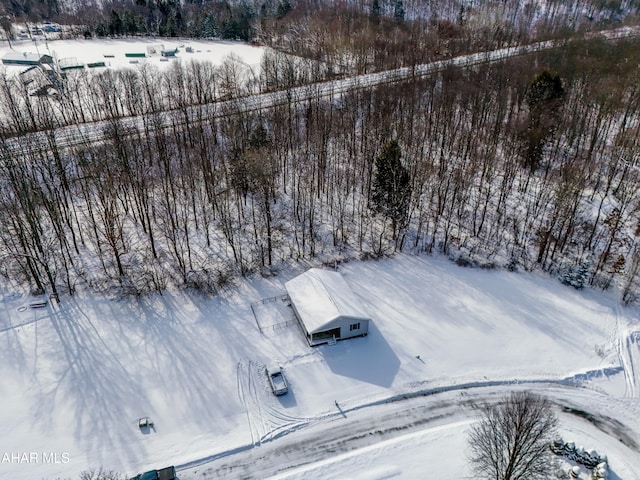 view of snowy aerial view