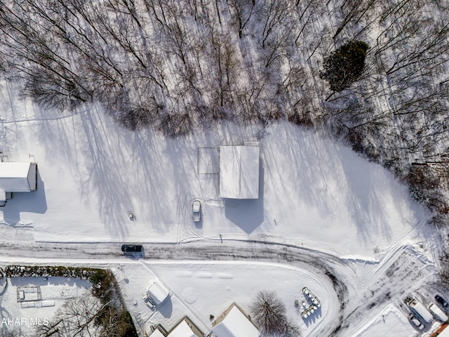 view of snowy aerial view