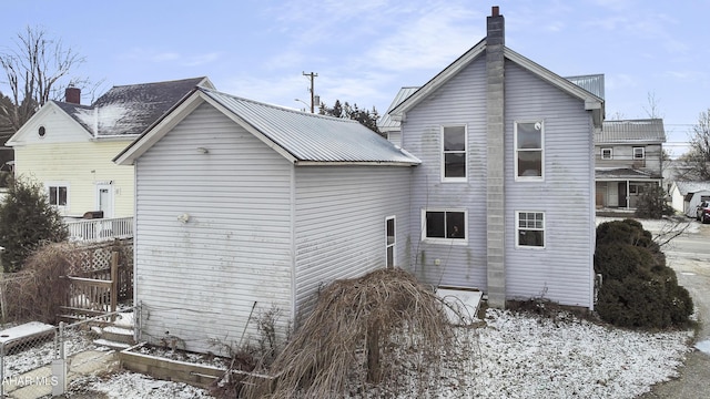 view of snow covered exterior