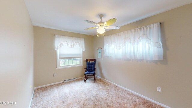 3339 Sylvan Heights Dr, Hollidaysburg, PA 16648 - empty room featuring a ceiling fan, carpet floors, and baseboard heating