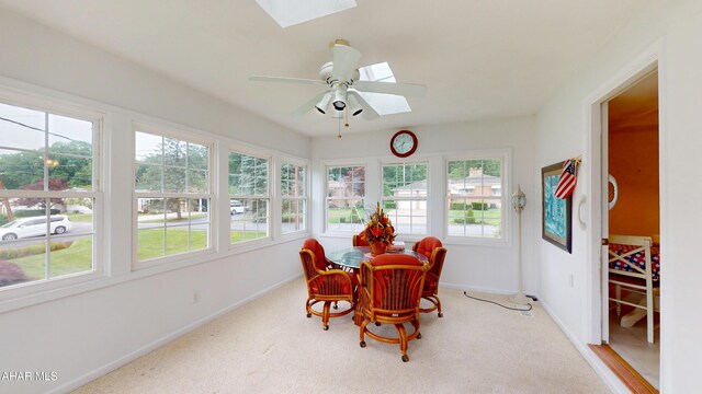 3339 Sylvan Heights Dr, Hollidaysburg, PA 16648 - sunroom featuring a skylight, plenty of natural light, and carpet flooring