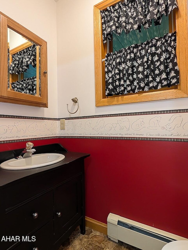 263 Helixville Rd, Schellsburg, PA 15559 - bathroom with a baseboard heating unit and vanity