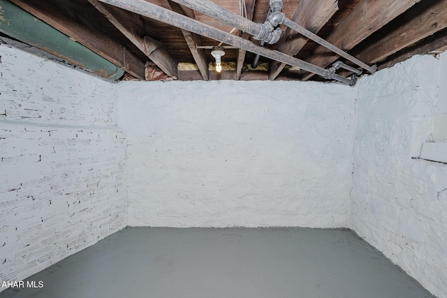 view of unfinished below grade area