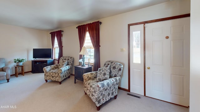 interior space with visible vents and baseboards