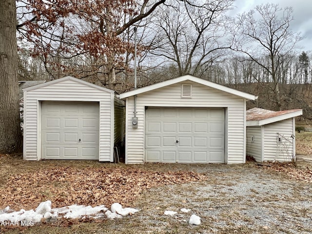 view of garage