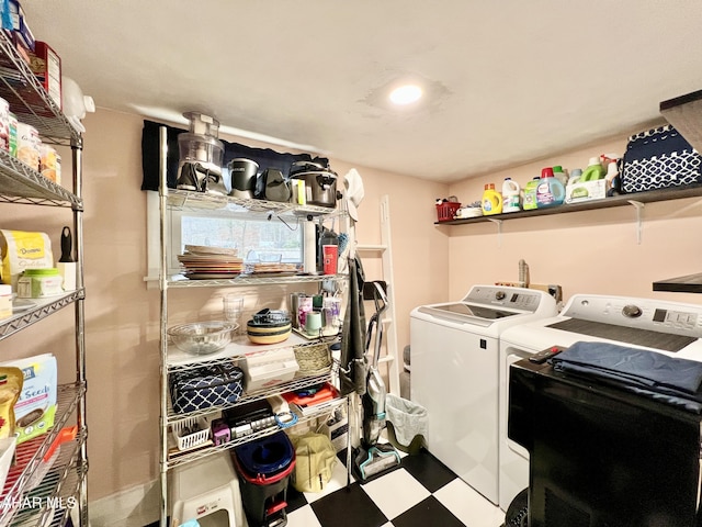 laundry area featuring independent washer and dryer