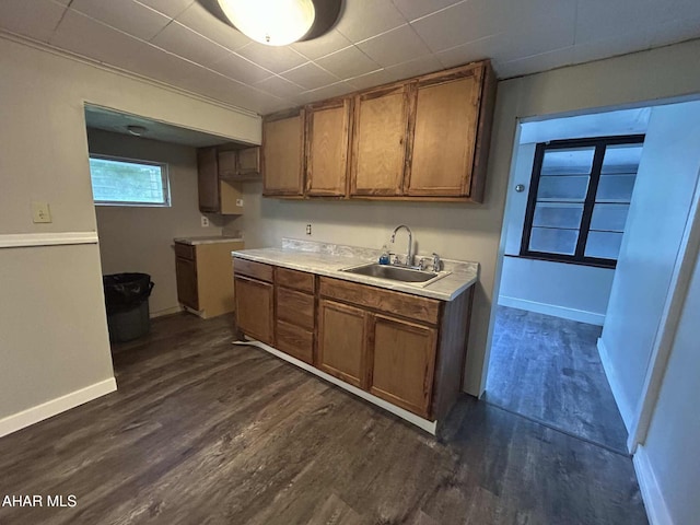 325 Mcfarland Rd, Tyrone, PA 16686 - kitchen with brown cabinetry, dark wood-type flooring, and light countertops