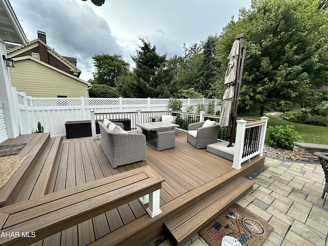705 Clark St, Hollidaysburg, PA 16648 - wooden deck with an outdoor living space and a patio
