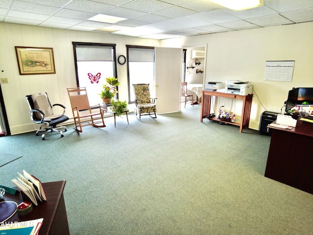 9510 Lincoln Hwy, Bedford, PA 15522 - carpeted home office with baseboards and a paneled ceiling