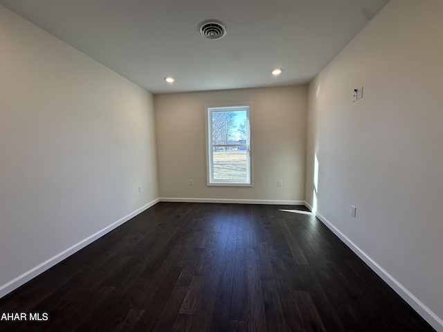 111 Red Tail Cir, Duncansville, PA 16635 - unfurnished room featuring recessed lighting, baseboards, visible vents, and dark wood-style flooring