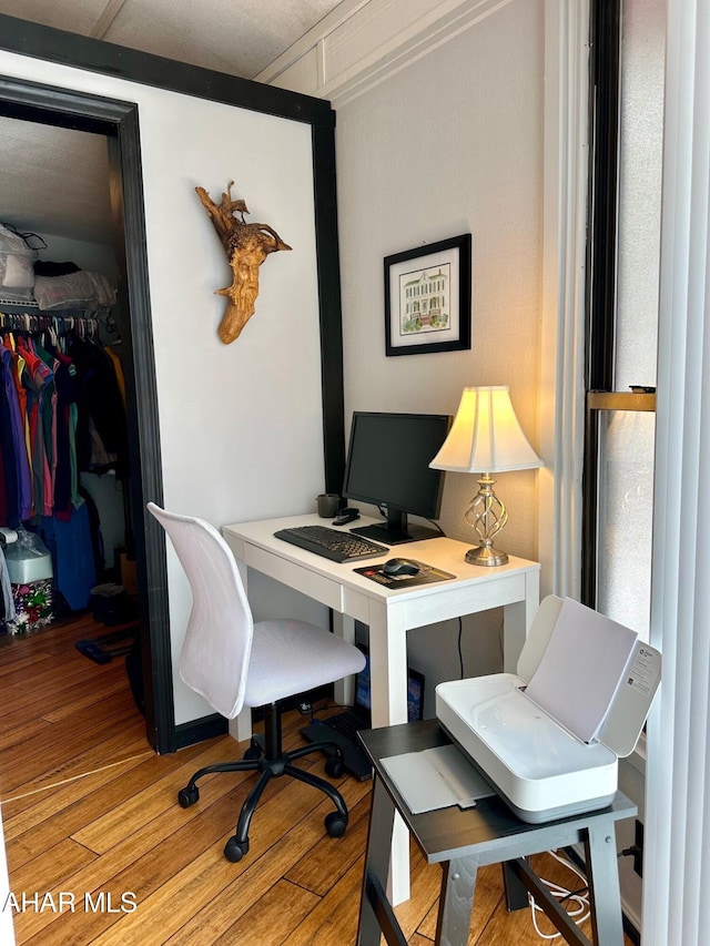 office area featuring light wood-type flooring