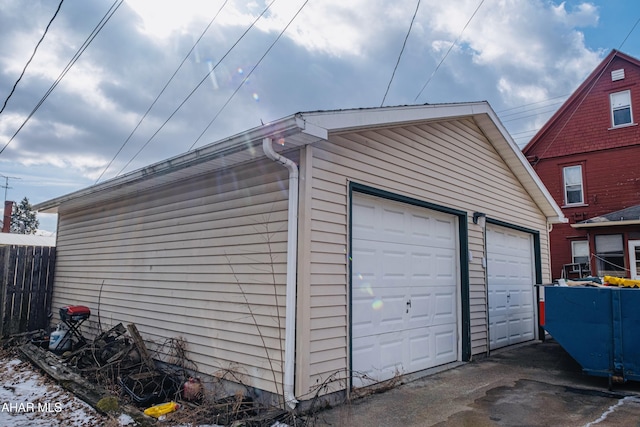 view of garage