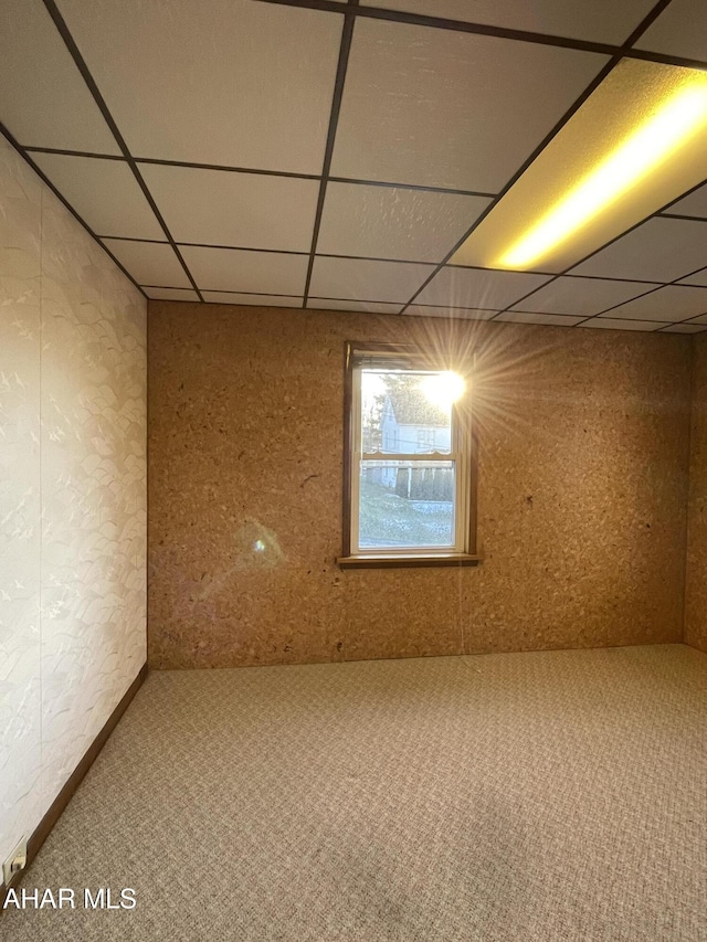 basement with carpet floors