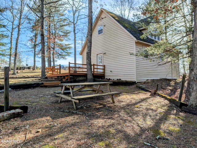 view of yard featuring a deck