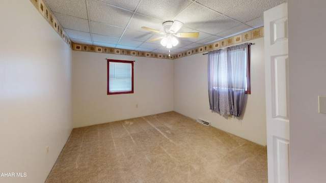 602 5th Ave, Altoona, PA 16602 - carpeted empty room with ceiling fan and a paneled ceiling