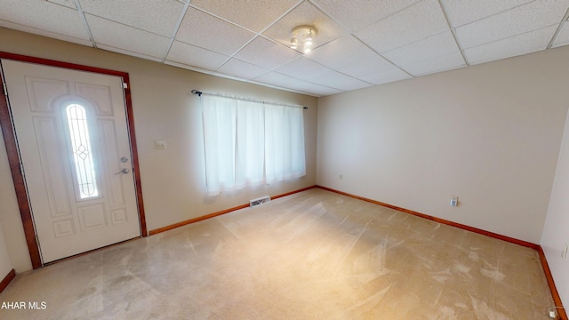 602 5th Ave, Altoona, PA 16602 - carpeted foyer entrance featuring baseboards and a paneled ceiling