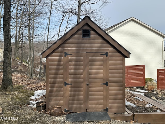 view of shed