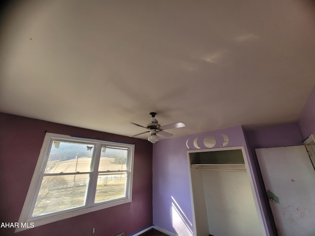 unfurnished bedroom featuring a closet