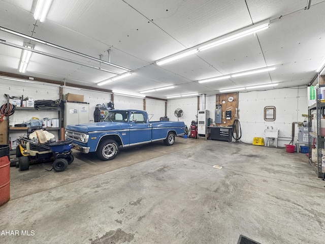 garage with sink