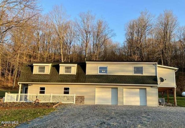 exterior space featuring a garage