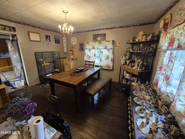1429 Everett Rd, East Freedom, PA 16637 - dining area featuring wood finished floors and a chandelier