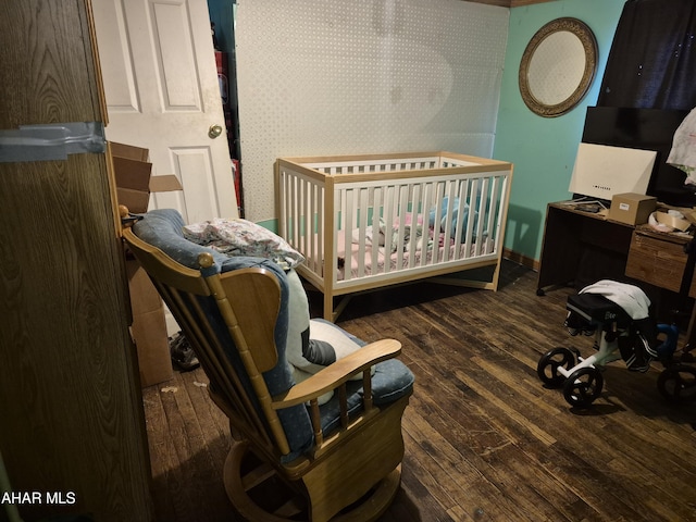 1429 Everett Rd, East Freedom, PA 16637 - bedroom with hardwood / wood-style floors and wallpapered walls