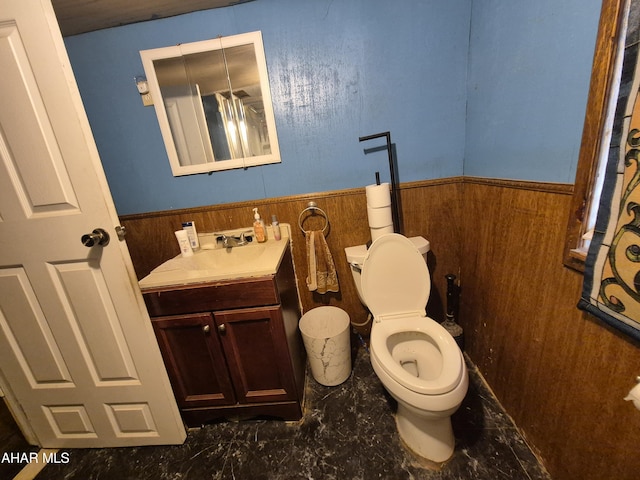 1429 Everett Rd, East Freedom, PA 16637 - half bath with wainscoting, wood walls, and vanity