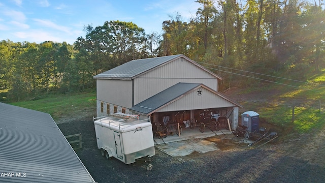 view of outbuilding with a garage